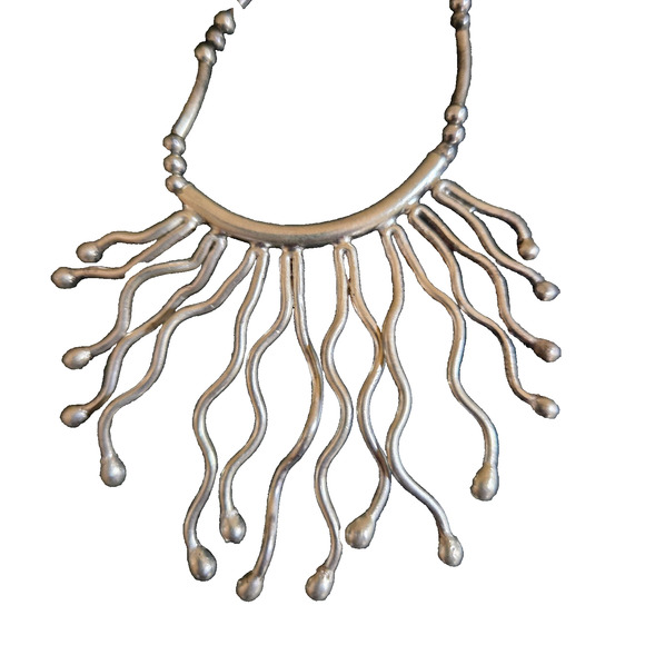 Hand-Engraved Sterling Silver Handmade Coral Pendant on Sterling Silver Necklace - Picture 7 of 7